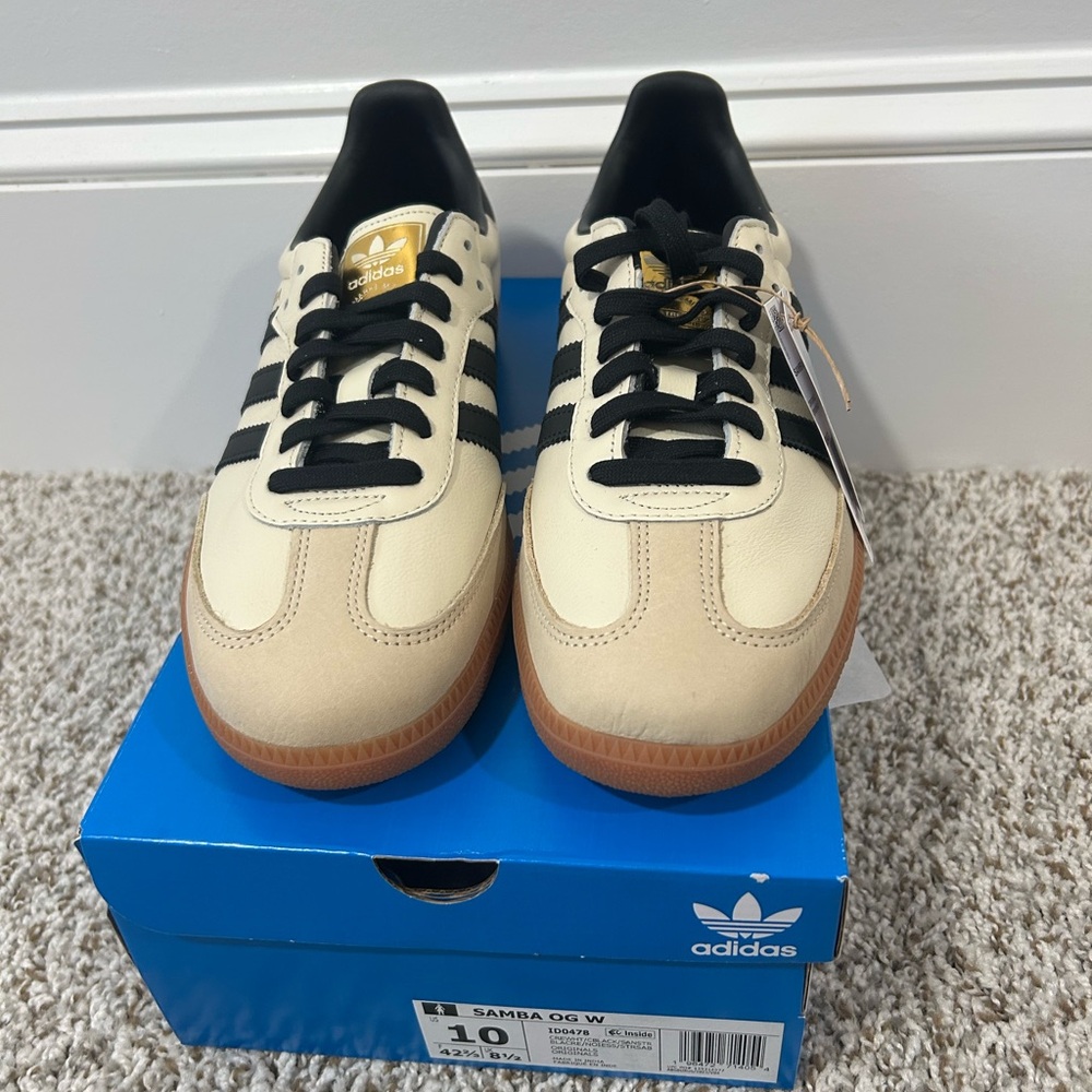 Adidas Women’s Beige and Black Sneakers - Picture 3 of 3